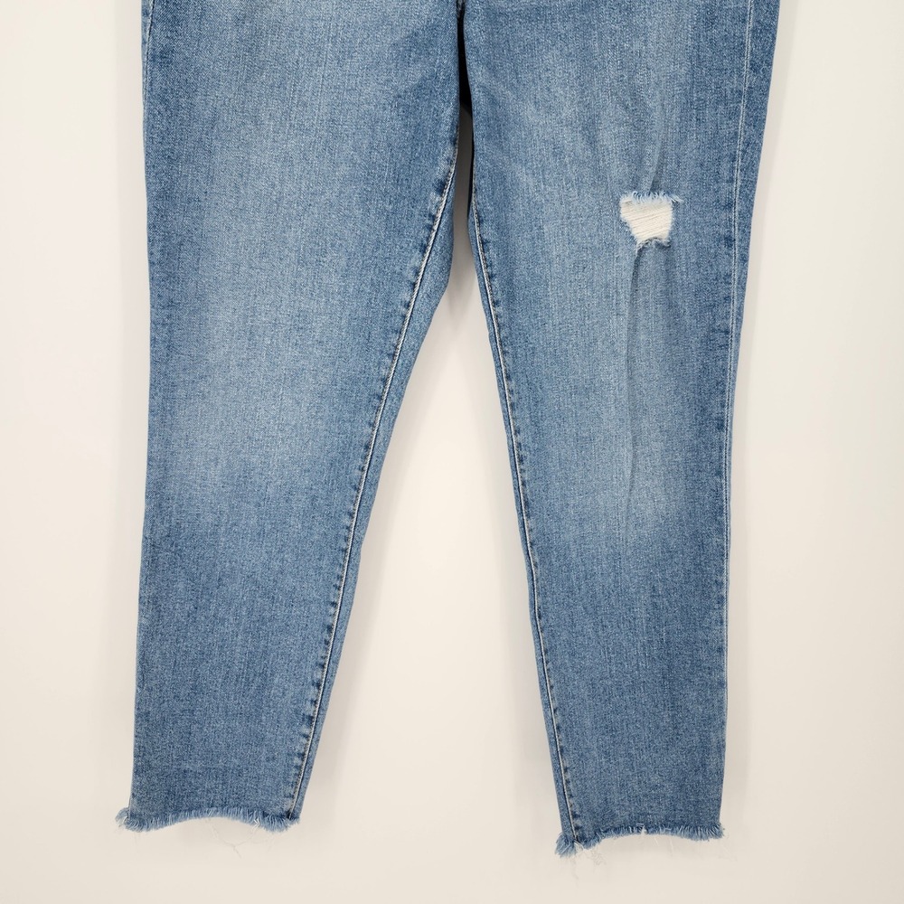 Old Navy Womens OG Straight Jeans Size 12 Distressed Raw Hem High Rise Denim - Picture 4 of 8